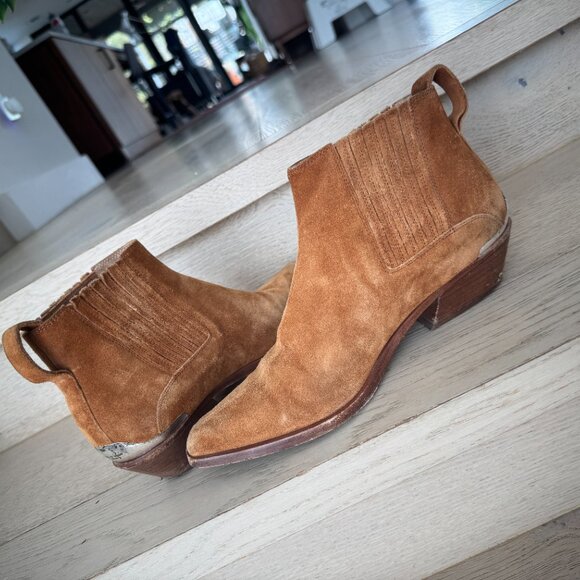 rag & bone Westin Pointed-Toe Suede Low-Heel Booties 38.5 - Picture 6 of 13